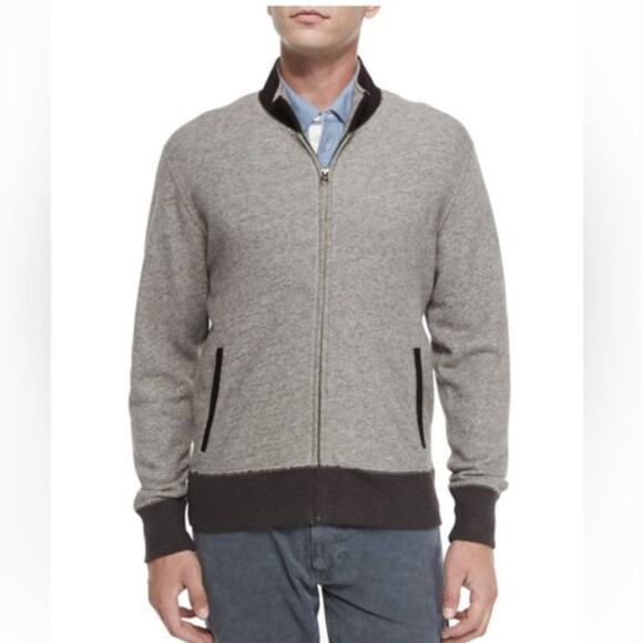 Billy Reid Other - BILLY REID Zip Front Track Jacket Tan Brown Suede {UU48}